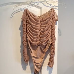 Beige Shelly brand ruched size medium but fits like extra small